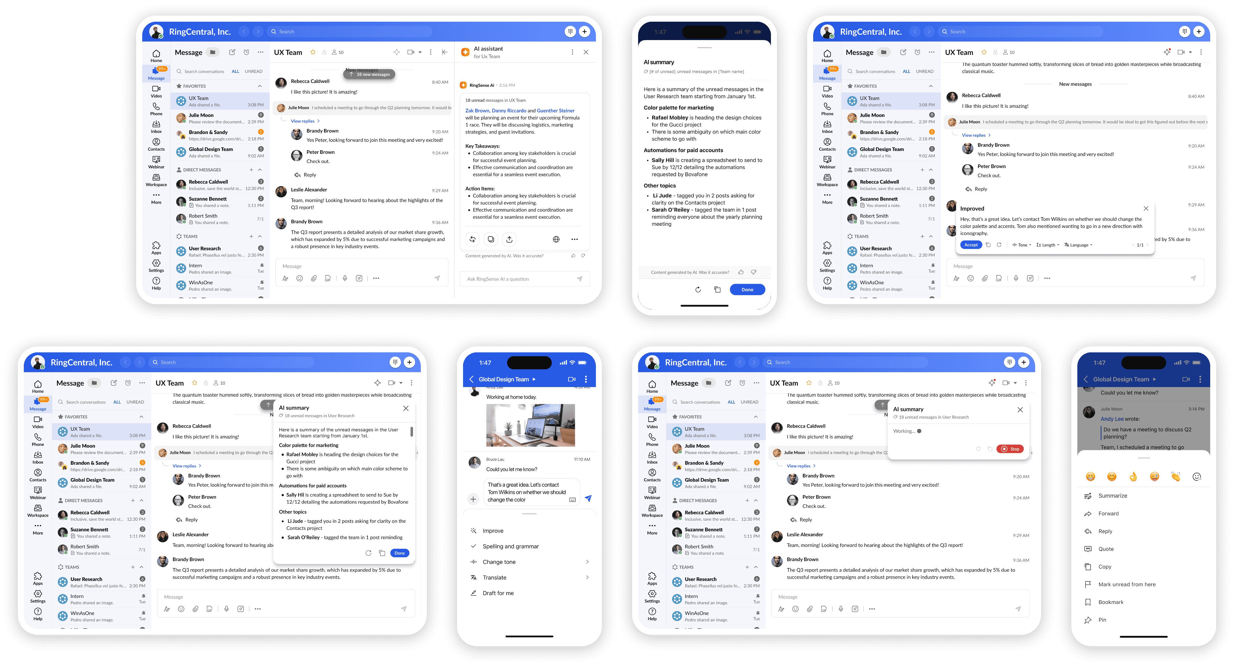 AI Writer & Message Intelligence · RingCentral